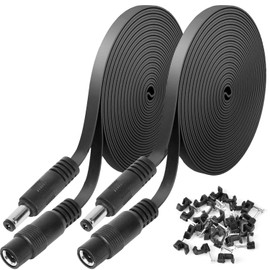 Uogw 3 Pack 25ft/7.5m DC Power Extension Cable 2.1mm x 5.5mm Compatible with 12V DC Adapter Cord for CCTV IP Camera, LED, Car, White