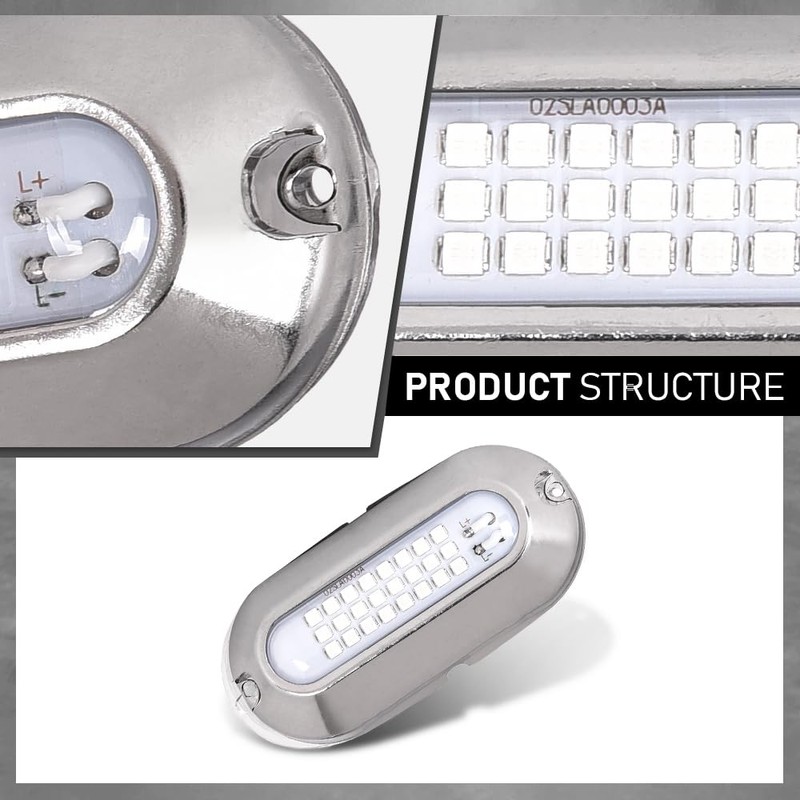 ALLGOOD 2 Pcs LED Pontoon Boat Docking Light Bright White