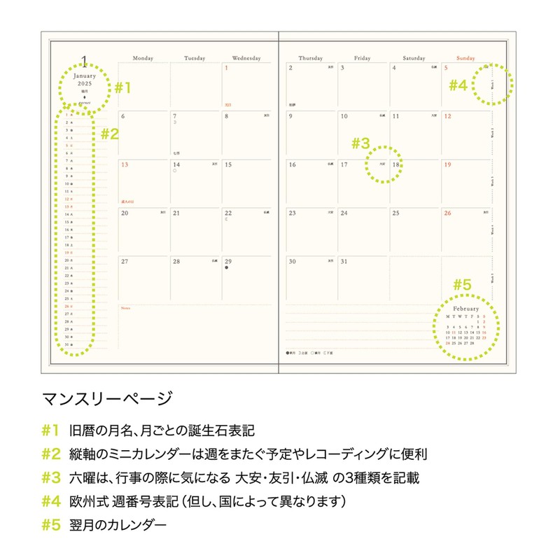 Elcomune Matka DR-WK-611 B6 Weekly Block One-Point Kigurumi Notebook, Beginning