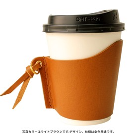 Japanese Stationery Original STATIONERY & COFFEE Genuine Leather Coffee Sleeve COFFEE SLEEVE Dark Brown