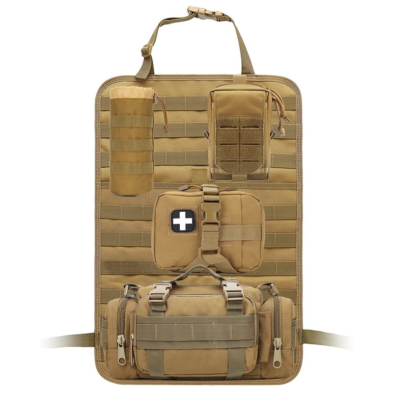 Molle Seat Back Organizer, Tactical Car Seat Organizer with Pouches,