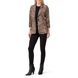 Slate & Willow Rent the Runway Pre-Loved Leopard Ruched Sleeve Blazer, Brown, Small