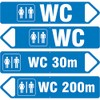 WC Sign with Arrow Arrow 3 mm Aluminium Composite, 50