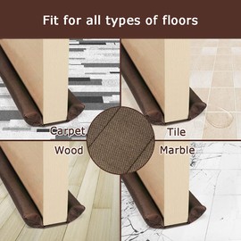 Efoxcity Waterproof Twin Door Draft Stopper Adjustable Size 30" to 36" Weather Stripping Noise Blocker Window Breeze Blocker (Coffee-Plus)