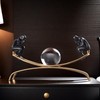 XINDAM Elegant The Thinker Thinking Man Statue with Crystal Ball