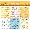 Construction Worker Pattern Wrapping Paper Set, 12 Sheets Construction Wrapping