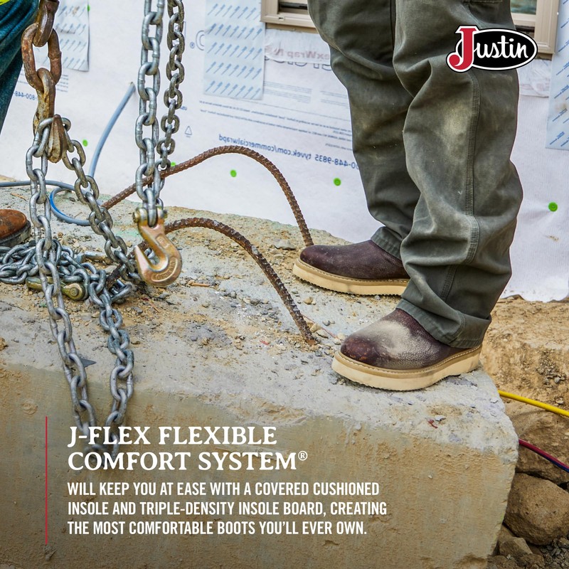 Justin Men's Axe 10" Wedge Round Toe Work Boot, Light