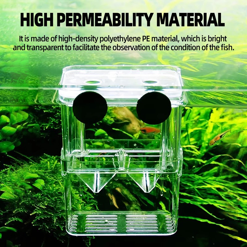 Boxtech Aquarium Fish Tank Hatchery Incubator Breeding Box, Acrylic White
