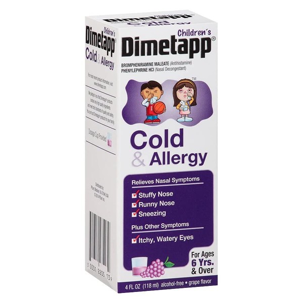 Dimetapp Children's Cold and Allergy Grape - 4 oz, Pack of 4
