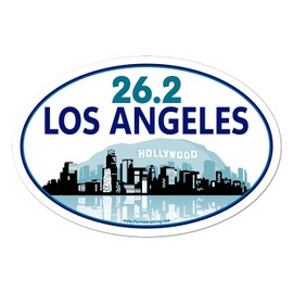 Charmed Running Brand Los Angeles Marathon 26.2 City Skyline Removable Bumper Sticker Window Decal OR Car Magnet (Decal)