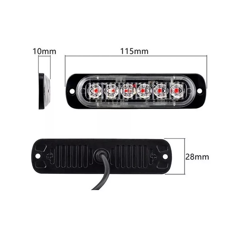 Gran compañía 2 Barra Led Lateral Faro Strobos Auto Moto