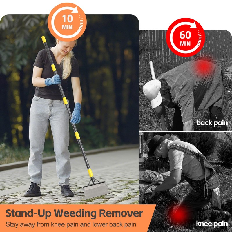 Floor Scraper Long Handle - Ice Snow Removal Tool,Multifunctional Garden