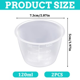 2 PCS Laundry Measuring Cup 120ml Laundry Detergent Washable Cup for Liquid Detergent Reusable Plastic Liquid Measuring Cups for Home