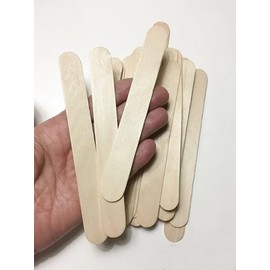 M01238 MOREZMORE 25pc Popsicle Sticks Large Jumbo 6" x 3/4" Popsicle Sticks Natural Wood
