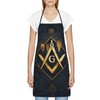 Mshutbna Masonic Kitchen Aprons for Men with Pockets Black Apron
