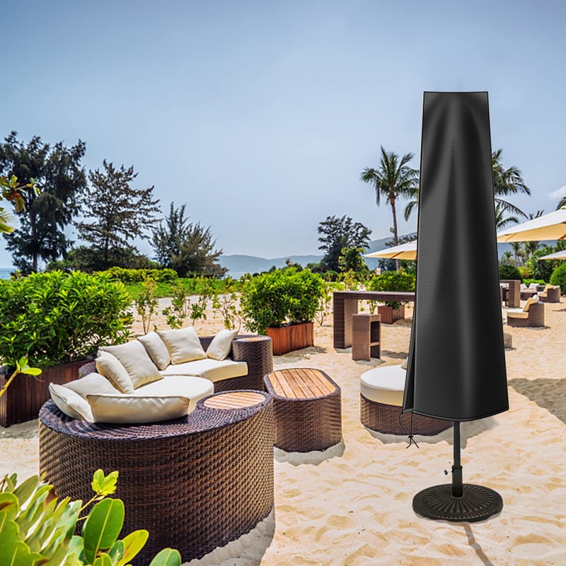 OKPOW Parasol Cover, Heavy Duty Rip Proof 600D Oxford Fabric