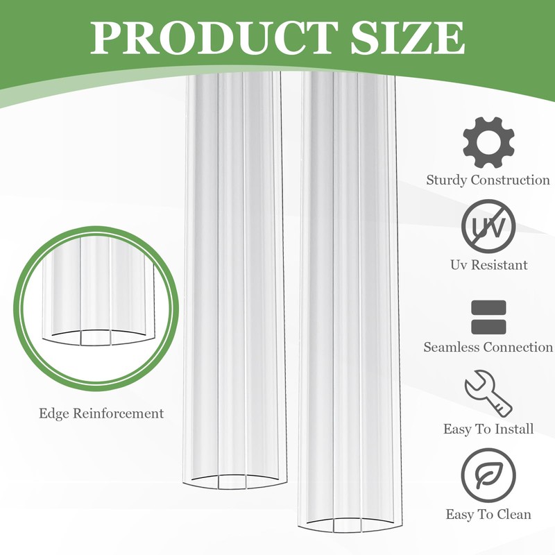 Tandefio 12 Pcs 4 ft Polycarbonate Greenhouse Panels H Connectors