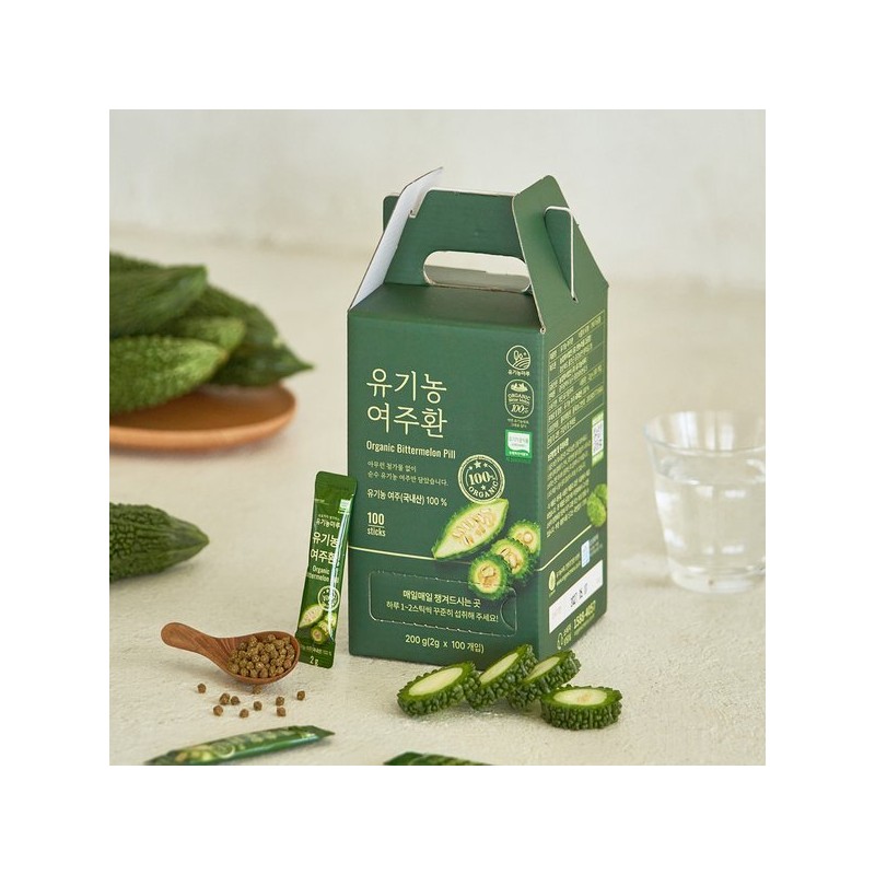 Organic Maru 저온건조 유기농 여주환스틱 2g x 100개입 Low Temperature