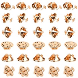 SANJAOYEE Pin Badge Clasps Corporate Badge Pin Patch Diameter 11mm Butterfly Clutch Set of 50 (Rose Gold)