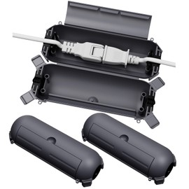 RESTMO 3-Piece Set Outdoor Waterproof Outlet Cover Extension Cord Power Box Weatherproof Rain Guard Protects String Lights Hangable Gray