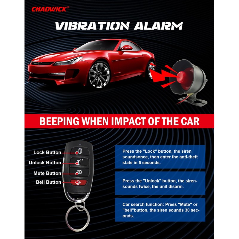 Car Horn Siren Alarm For 12V DC Car, Universal Car