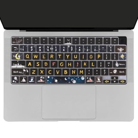 WSLUCKO Keyboard Cover Skin for 2021-2024 MacBook Pro14''/16” (Model: A2442 A2485 A2992 A2779 A2780 A2991 A2918 M1 M2/M3 Pro/Max) M2 MacBook Air 13''/15'' (Model:A2681 A3113 A2941 A3114) Space Man