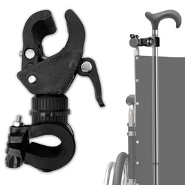 SADIKALO Cane Holder for Walker - 2pcs Wheelchair Rollator Crutches & Walking Stick Holder - Adjustable Accessories for Seniors