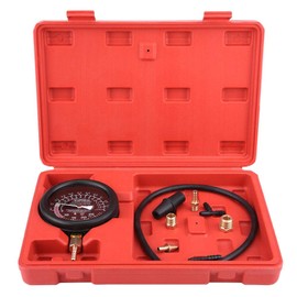 Petrol Pressure Tester Set, Car Engine Vacuum Fuel Pump Tester Pressure Gauge Carburettor Pressure Diagnosis Leakage Tester with Blown Housing