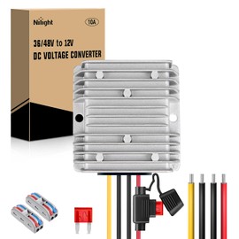 Nilight 48V 36V to 12V Voltage Converter 120W 10A Regulator Step Down to 12VDC Waterproof DC Convert Reducer Power Supply Transformer Module for Golf Cart Scooters
