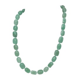 TreasureBay Womens Handmade Natural Gemstone Beaded Necklace - Pink Rose Quartz, Green aventurine, Yellow Agate Beaded Necklace for Women Ladies and Girls (Green Aventurine)