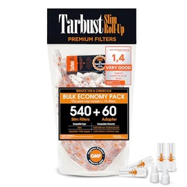 Filtros de cigarrillos Tarbust, material de alta calidad, filtros desechables para tamaños delgados y súper delgados, 600 por paquete, 1 estuche de viaje gratis