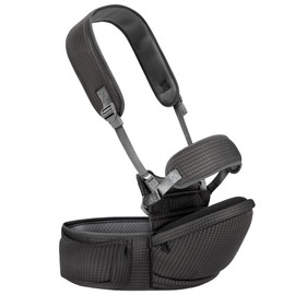 Baby Hip Carrier - Hip Carrier for Baby with Baby Safety Strap - Toddler Carrier 7-45 lbs - Ergonomic Infant Holder Baby Carrier with Hip Seat Large Capacity Pockets(Dark Grey)