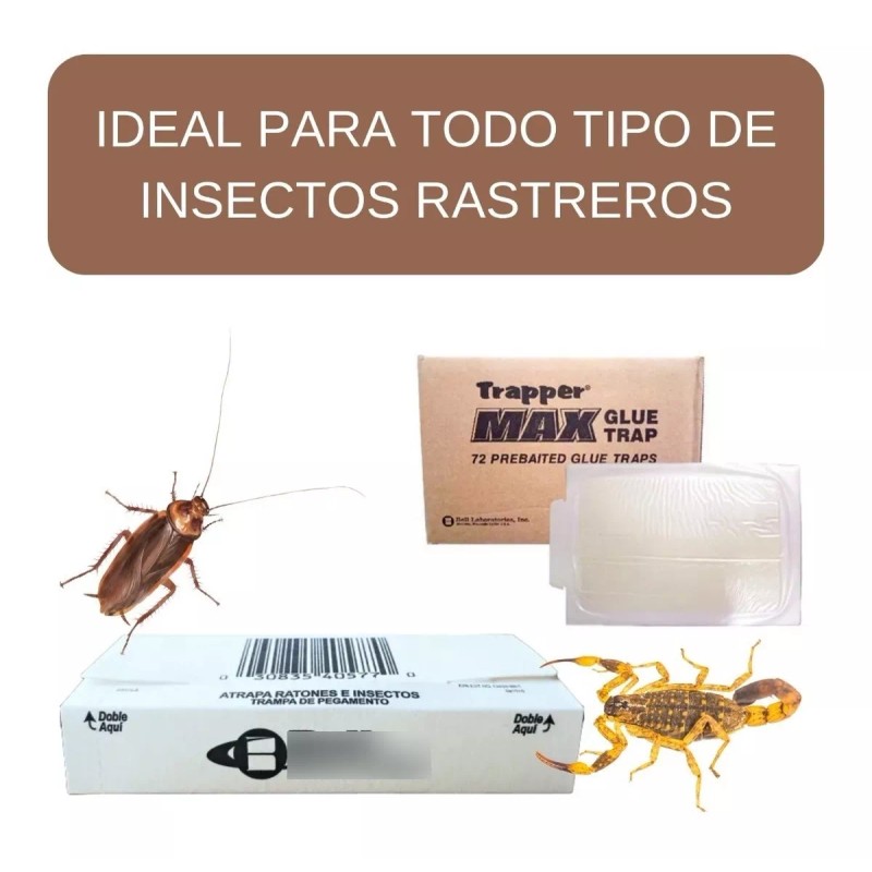 Trapper Max Trampa Para Ratones Efectiva Trampa Adhesiva Cucarachas 15pz