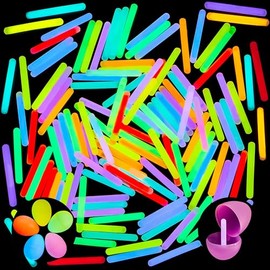 JOYIN - 100 mini varillas brillantes (1.7 pulgadas), 8 colores, brillan en la oscuridad para huevos de Pascua, regalos de fiesta, cesta de Pascua, paq