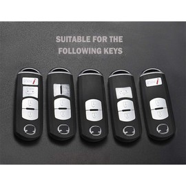 MAZDA Key Fob Cover with Keychain, RYE Fit for 2/3/5/6/8 CX3 CX5 CX7 CX9 MX5