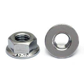 MonsterBolts - M5 Hex Flange Nuts, DIN 6923, Stainless Steel, 50 Pack