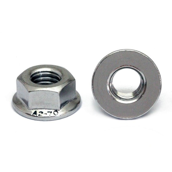 MonsterBolts - M5 Hex Flange Nuts, DIN 6923, Stainless Steel,