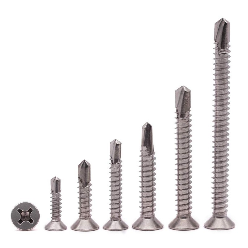 #10 x 3/4" Phillips Flat Head Sheet Metal Screws, Stainless