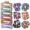 12Pack Hair Clips and Satin Scrunchies for Women Set Hair