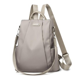 MOANATURA Women Casual Anti-Theft Backpack Waterproof Nylon Backpack Large Capacity Double Use as Bag and Backpack Fashion Lightweight and Safe Work, gray