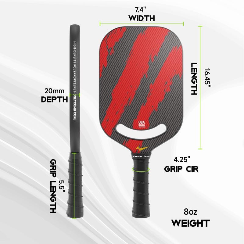 Warping Point Pickleball Paddle, Carbon Fiber, Thermoformed, Edgeless Design, USAPA