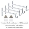 AddGrace Shelf Brackets with Hook, Shelf Brackets 10inch, 4pcs Wall