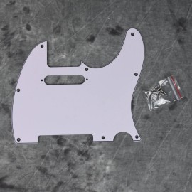 Unbranded White 3-ply 8-hole Pickguard For Fender or Squier Telecaster New With Screws