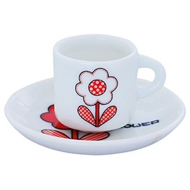 Rene Naido 700716 Flower Miniature Cup & Saucer, 0.7 fl oz (20 ml), White