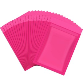 100 Pieces Resealable Smell Proof Bags Foil Pouch Bag Flat Bag for Party Favor Food Storage (Pink, 3 x 4 Inch)