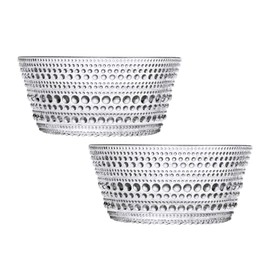 Iittala Castehelmi 1053563 Bowl, Plate, 8.1 fl oz (230 ml), Pair Set of 2, Clear, Scandinavian Gift, Tableware, Gift, Wedding Gift