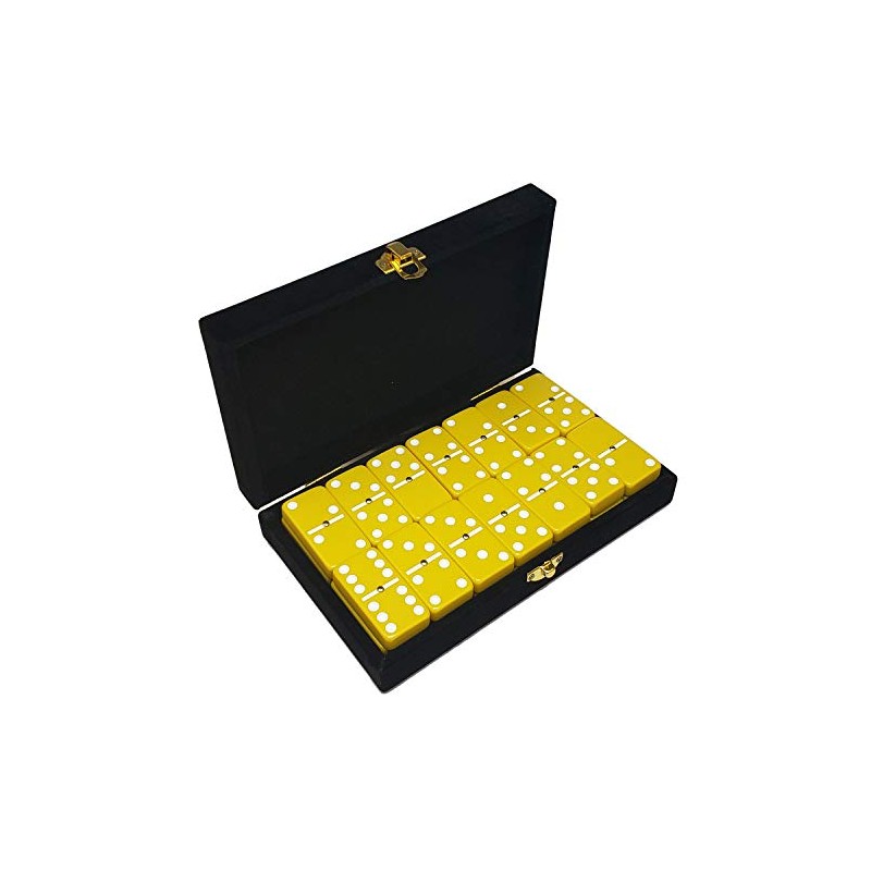 Marion Domino Double 6 Yellow with White Spots Jumbo Tournament