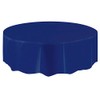 True Navy Blue Solid Round Plastic Table Cover (84") 1