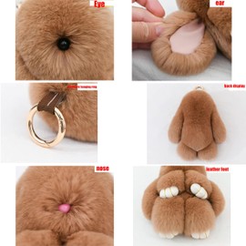 GrandslamEX Key Holder, Rabbit, Plush Toy, Cute Stuffed Toy, Bag Charm, Toy, Hanging Decoration, Rabbit, Backpack, Decoration, Smartphone Strap, Thinking Concept, Birthday Gift, 5.9 inches (15 cm),
