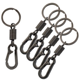 Coufce 5 Pack Black Car Key Ring Quick Release Keychain Clip for Dog Leashes, Key Rings, and Flagpole Rope